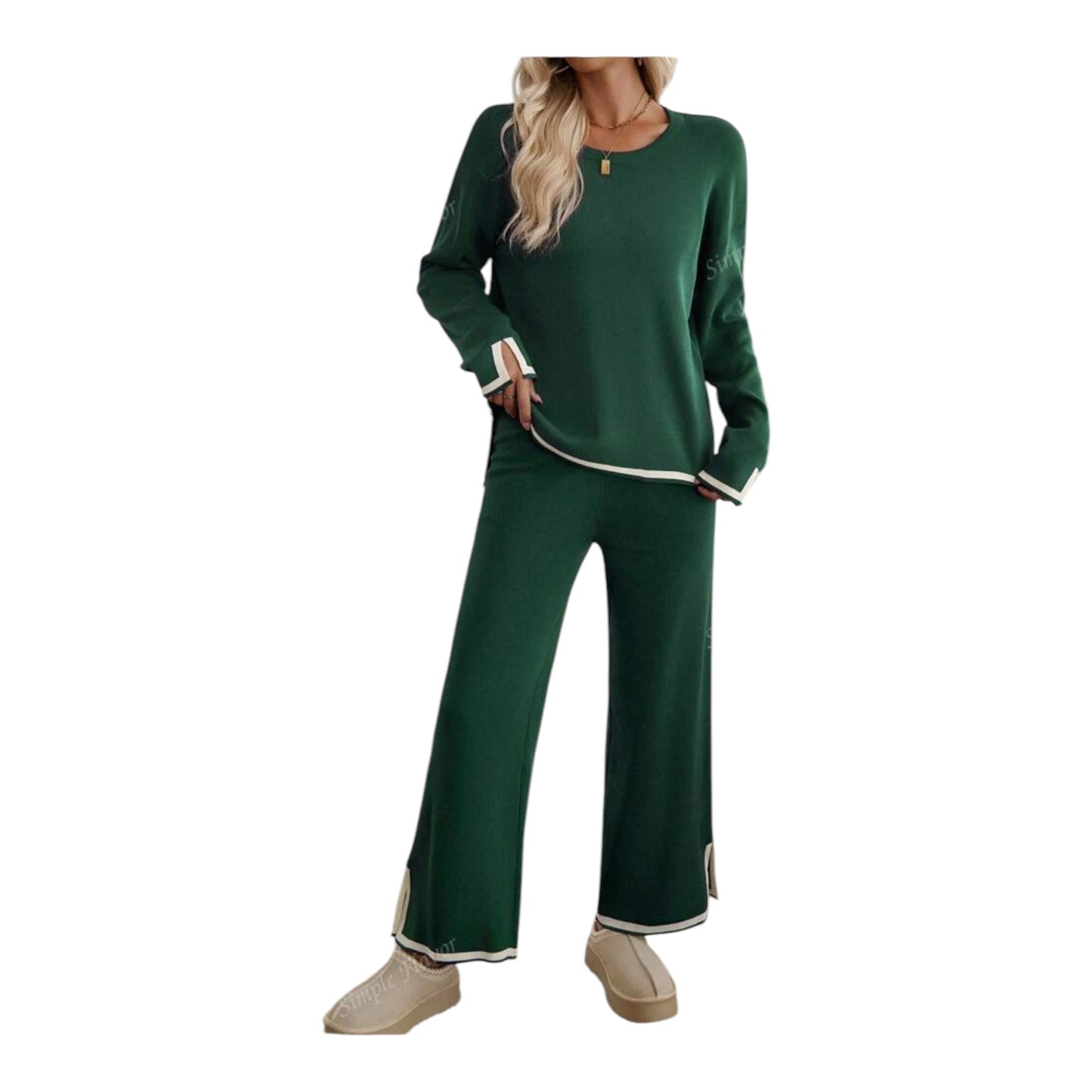 Green winter co-ord set