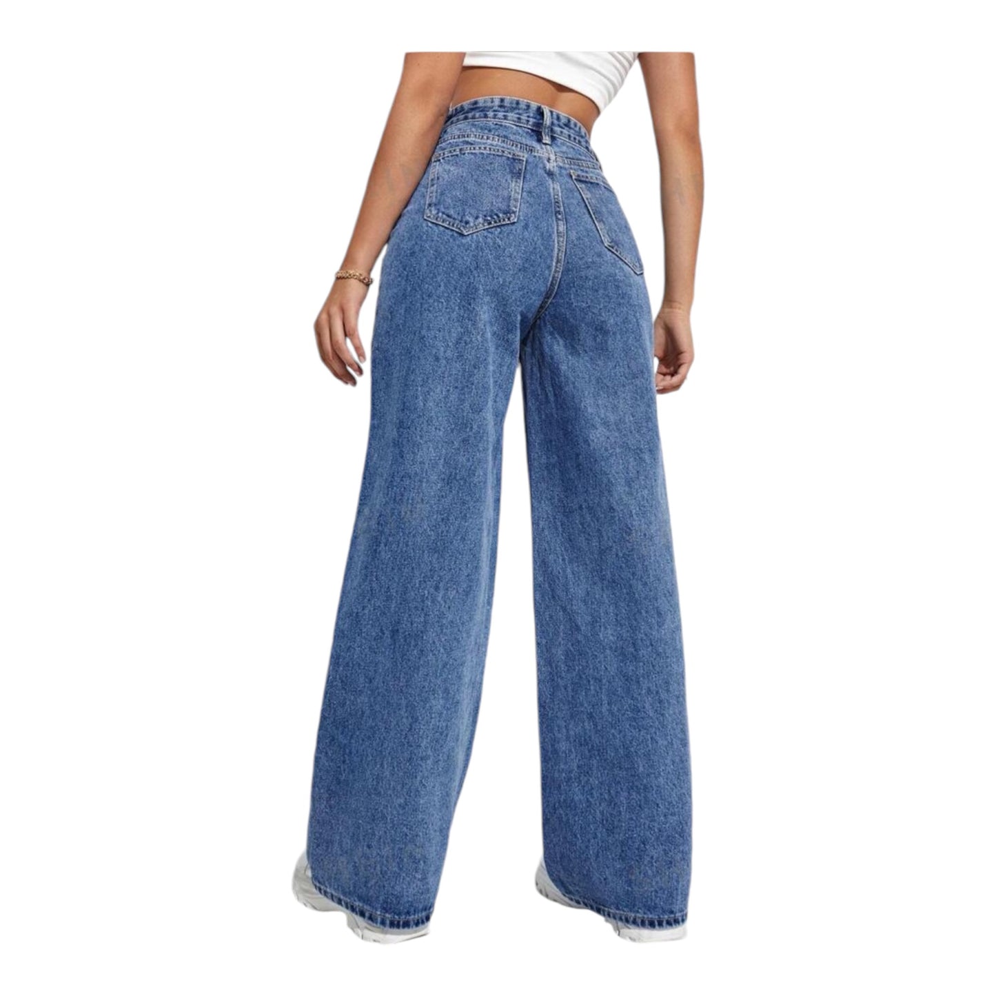 denim wide leg jeans